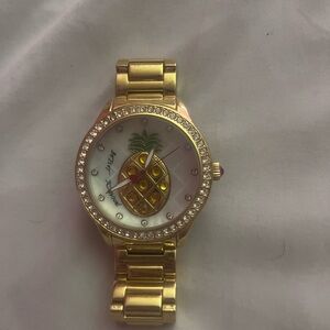 Betsey Johnson Gold Pineapple Watch